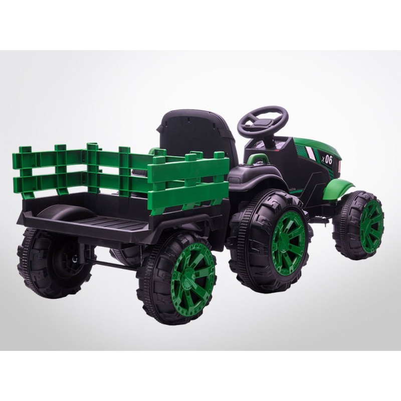 Voiture enfant électrique - TRACTEUR -  70W NOIR-VERT