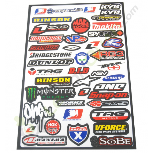 Stickers décoration siglés MARQUES MOTO pour moto et quad enfant
